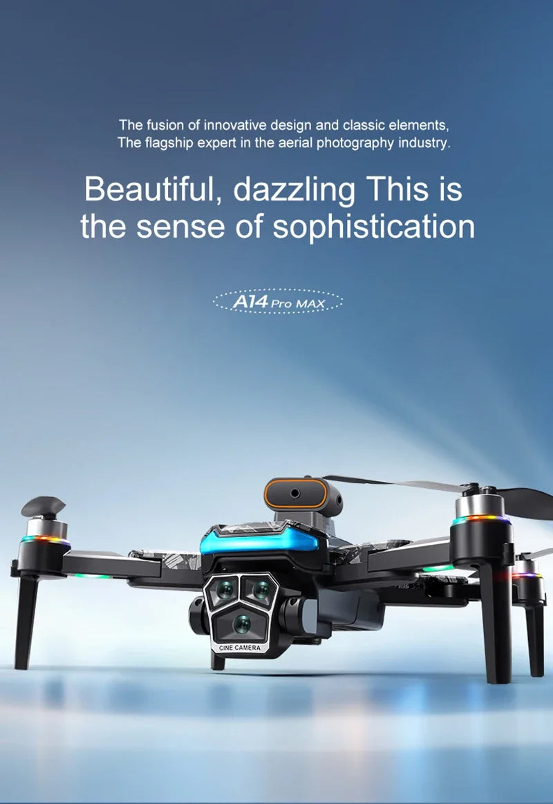 Xiaomi A14 pro Max Drone 8k HD double caméra GPS sans brosse flux optique évitement d'obstacles 4.5 pouces grand écran Uav Rc 20000m nouveau