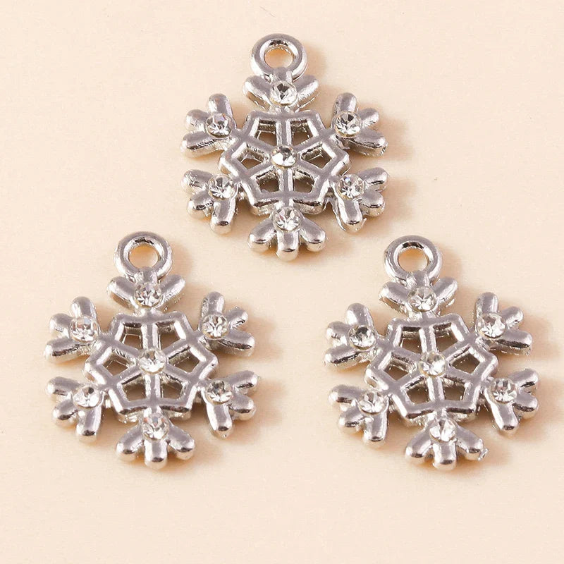 Leslie-Breloques de Noël en émail, arbre flocon de neige, chaussette, cerf, bonhomme de neige, bijoux de bricolage, cadeaux de Noël et du Nouvel An, 10 pièces