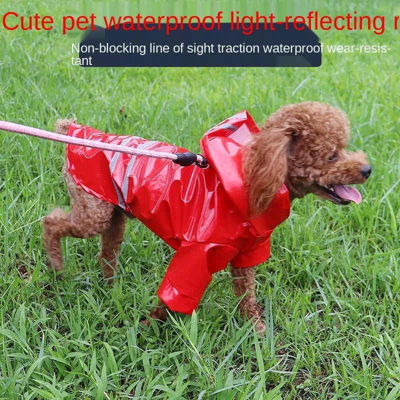 Vêtements pour chiens, vestes imperméables, imperméables à capuche avec bande réfléchissante, vêtements respirants d'extérieur pour chiots