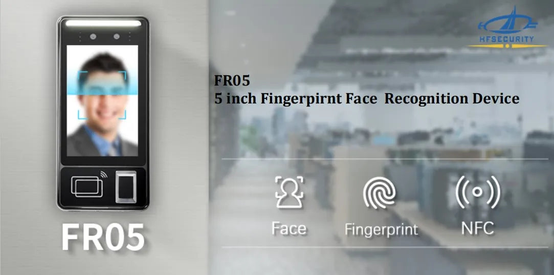 HFSecurity FR05 5 ''Android accès par empreinte digitale reconnaissance faciale temps de présence Machine système de contrôle d'accès de porte