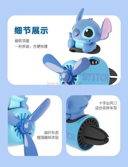 In Stock Characters Stitch Car Mounted Aromatherapy Air Outlet Decoration Interior Decoration Cartoon Decor Auto Toy Kawaii Gift