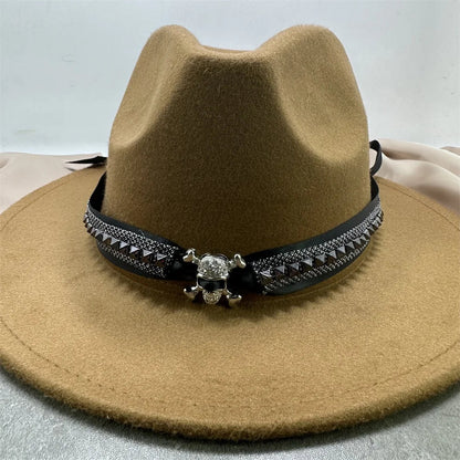 Bandes de Chapeau de Cowboy Boho en Cuir, Accessoire de Paille Fedora ander, de Tête de Vache, Décoration de Remplacement