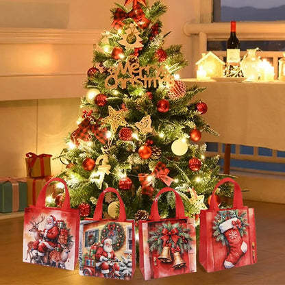 4/8 pièces sac cadeau de noël Santa sac Non tissé décorations de noël pour la maison 2025 cadeaux de noël Navidad Noel sac d'emballage du nouvel an