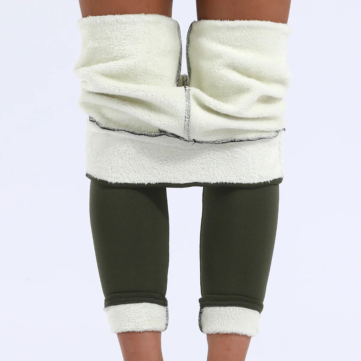 Velours hiver Leggins femmes couleur unie pantalon épais chaud velours taille haute couleur unie extérieur décontracté classique Leggings