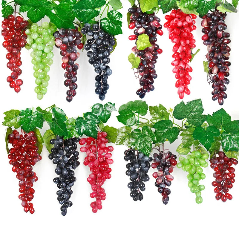 5PCS 12/18/24/36/60/85/100 Heads Artificial Grapes Christmas Halloween Wedding Party Home Garden Hanging Decoration Fake Fruits