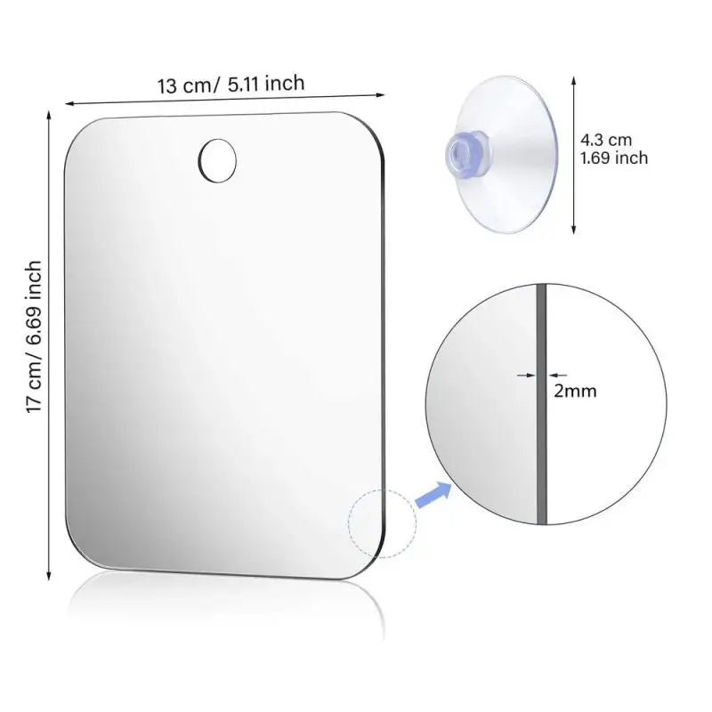 Miroir acrylique Flexible autocollants Anti-buée miroir de douche auto-adhésif ovale Rectangle carré maquillage miroir autocollant décor à la maison