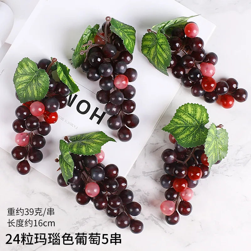 5PCS 12/18/24/36/60/85/100 Heads Artificial Grapes Christmas Halloween Wedding Party Home Garden Hanging Decoration Fake Fruits