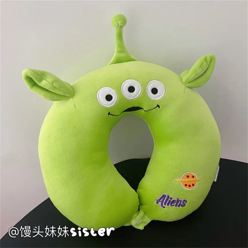 Cartoon Stitch U-shaped Neck Pillow Kawaii Stuffed Anime Comfortable Alien Sullivan Nap Pillow Airplane Travel Pillow Xmas Gifts