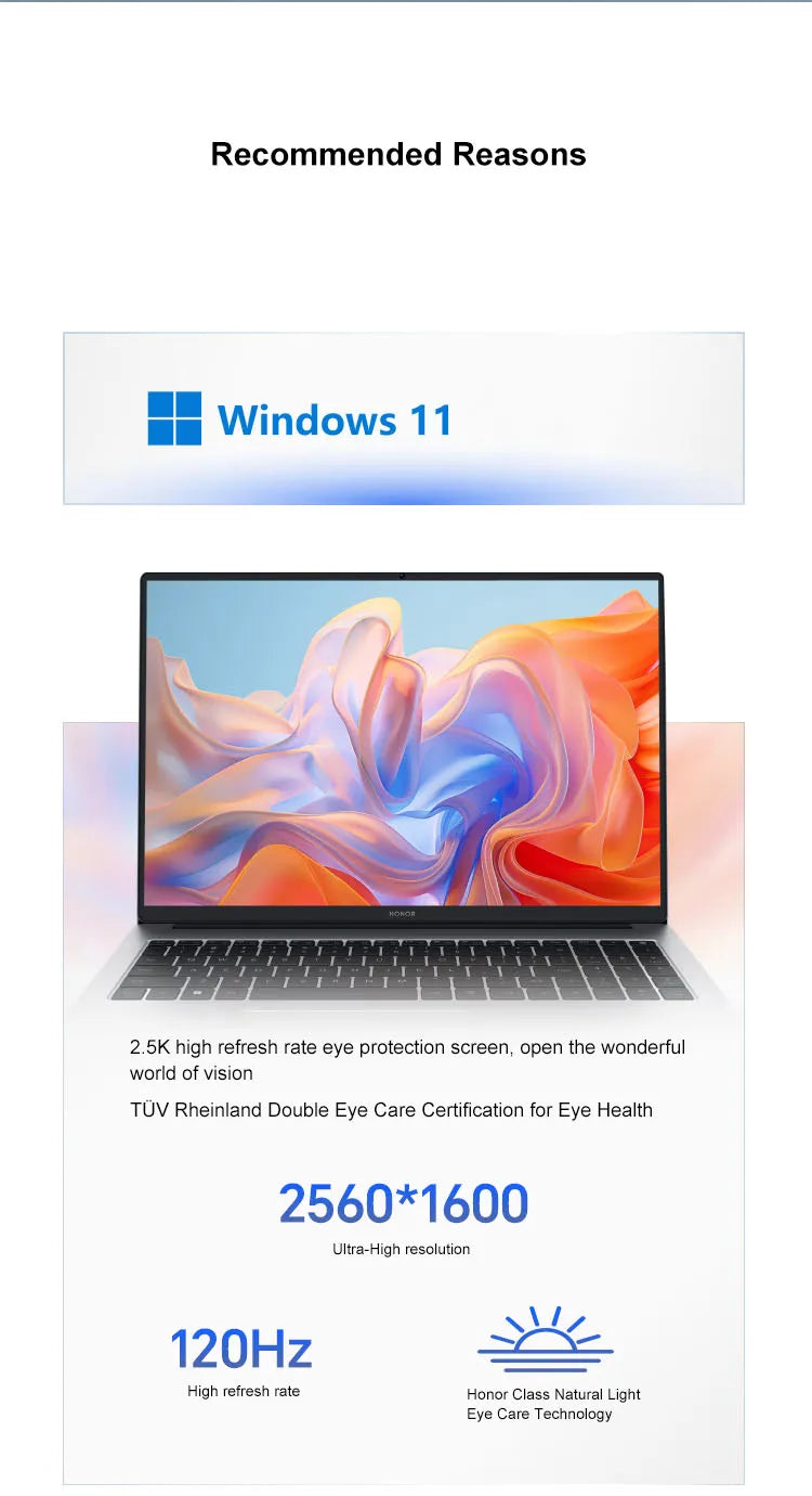 Honor Laptop X16 Plus 16-inch 2024 Riptide R7 8845HS 16GB/32GB RAM 512GB/1TB/2TB SSD 2.5K 120Hz Thin & Light Laptop