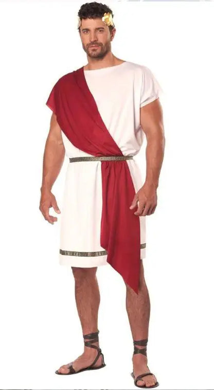 Halloween Homme Toge grecque antique Rome Guerrier spartiate Costume de cosplay Mythologie Dieu Déguisement