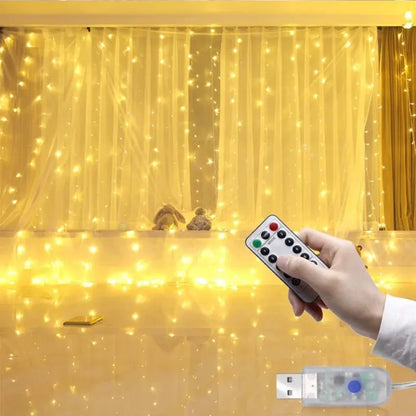 1pc USB 3x3/3*2/3*1 LED rideau chambre lumières guirlande de noël fée lumière feston mariage maison chambre décoration éclairage