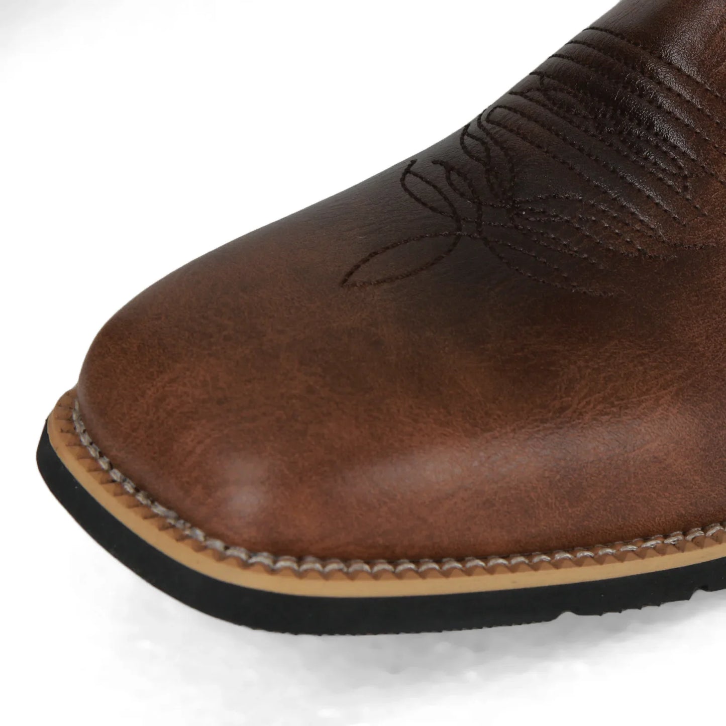 Bottes de cowboy Western pour hommes Noir Marron PU Cuir Bottes Rétro Hommes Rading Bottes Hommes Brodé Mi-Mollet Moto Bottes Taille 48