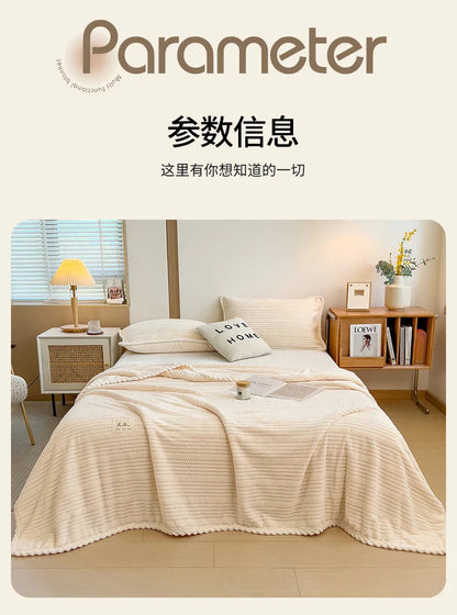 Category A Thickened Jacquard Velvet Autumn Warm Winter Blanket Soft Delicate Warmth Sofa Blankets for Thorw Comfortable Duvet