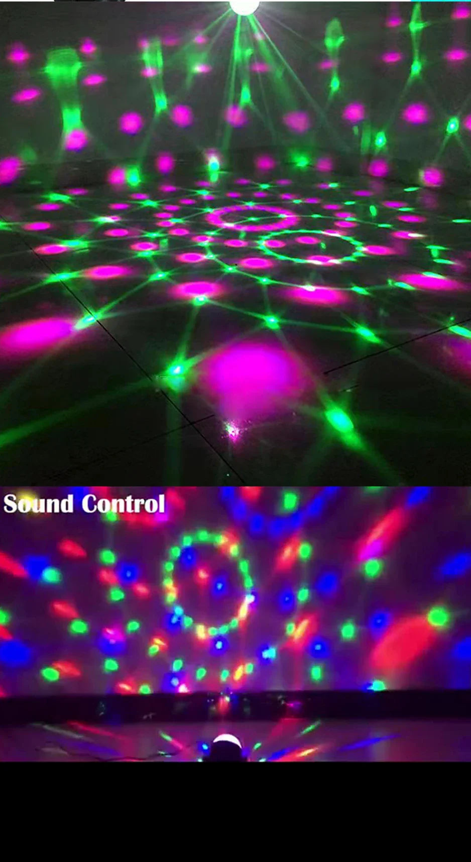 RGB LED Stage Disco Light Rotating DJ Ball Strobe Remote Sound Control Dj lights Karaoke Wedding Party Bar Club Laser Show Lamp