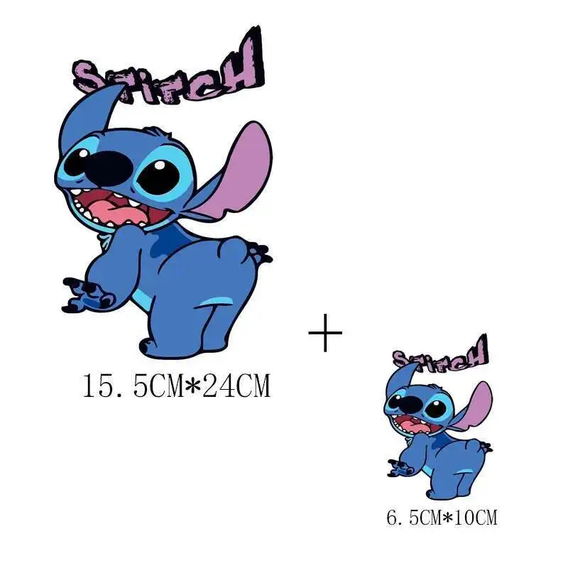 Cute Stitch MINISO Lilo & Stitch Heat Transfer Stickers Iron-on Transfers For Clothing Thermoadhesive Adhesive Patches Kawaii