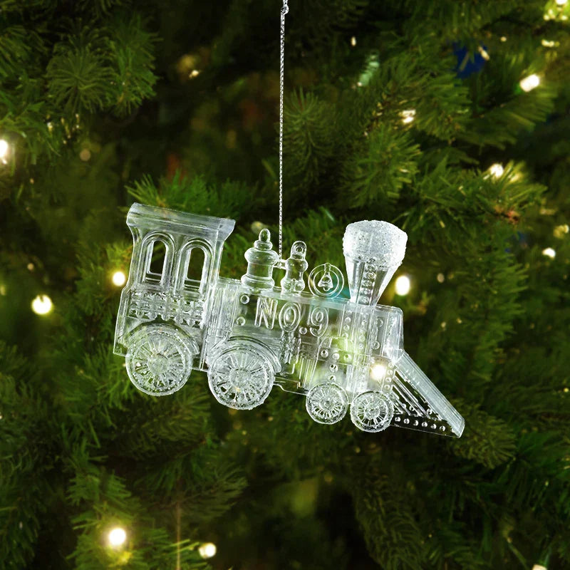 Arbre de noël Transparent flocon de neige suspendus ornements pendentif acrylique 2025 décoration de noël pour la maison cadeaux Navidad nouvel an 2026