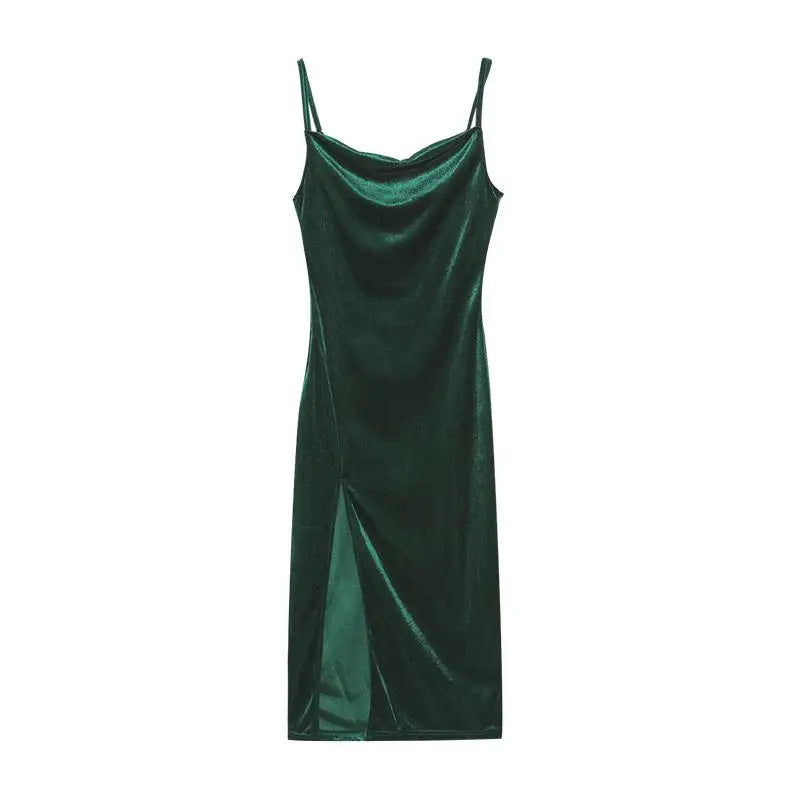 Faionable Sexy Summer Silk Chiffon One-oulder Split Dr Ele Midi Silhouette Svel Midi Dr for Women