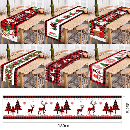 Chemin de Table de Noël, Décoration pour la Maison, Couverture de Nappe, Ornement, Cadeaux, ixdu Nouvel An, 2023