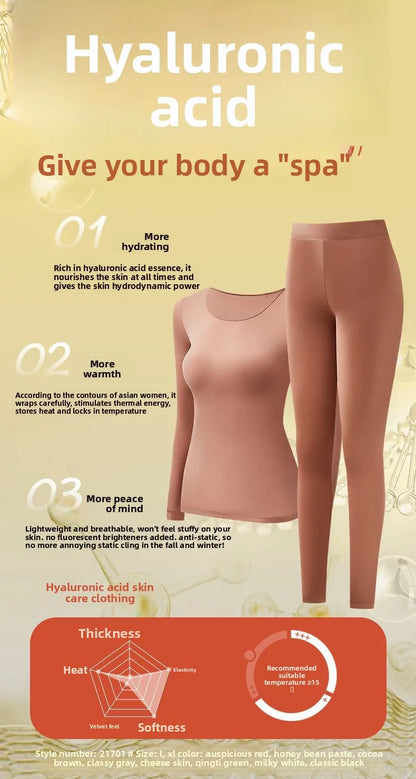 37 Women's Thermal Underwear Base Layer Shirt Skin Beauty Garment Ultra-Light Long Sleeve Thermal Set
