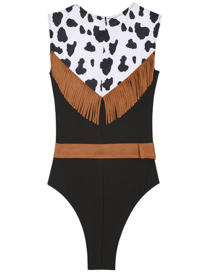 Grenouillère de cow-girl pionnière pour femmes, avec ceinture de taille en daim, costume de cow-boy pour fête d'Halloween, cosplay pour adultes, combinaison de discothèque