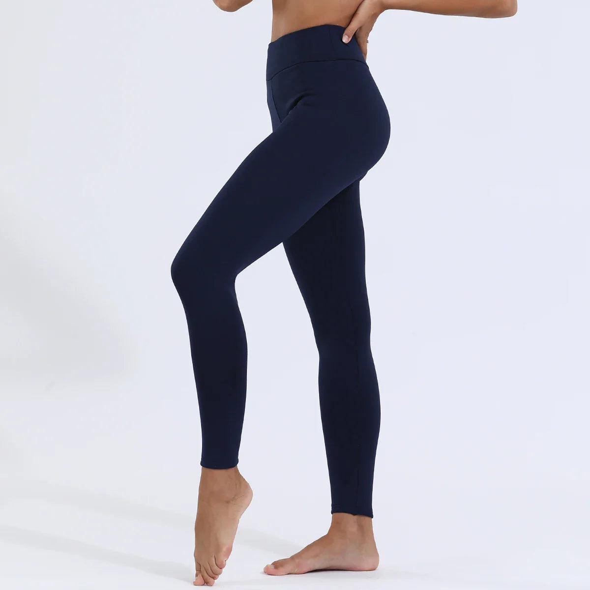 Velours hiver Leggins femmes couleur unie pantalon épais chaud velours taille haute couleur unie extérieur décontracté classique Leggings
