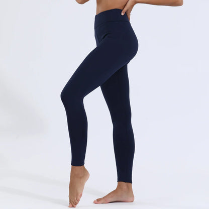 Velours hiver Leggins femmes couleur unie pantalon épais chaud velours taille haute couleur unie extérieur décontracté classique Leggings