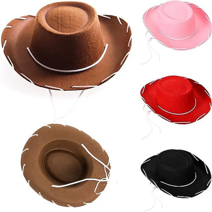 Cowboy accessory cowboy hat performance cosplay costume felt princess hat adjustable dress-up bachelorette party hat women