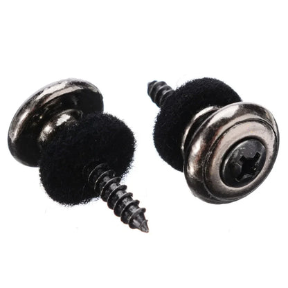 Serrures de sangle de guitare en cuivre chromé, 2 pièces, têtes de champignons, basse, broches, boutons de boucle de ceinture, argent/noir/argent, nouveau