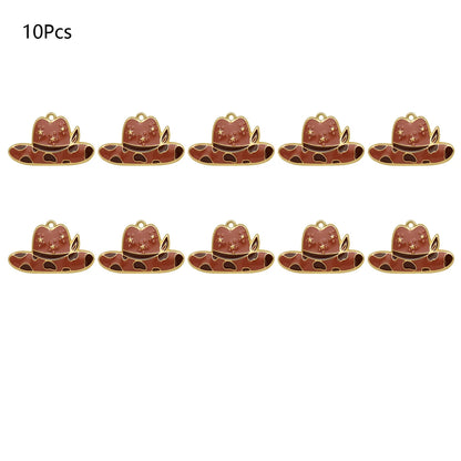 Western Cowboy Pendant DIY Handmade Making Jewelry for Earrings Bracelet Necklace Enamel Cowgirl Hat Boots Charms Accessories