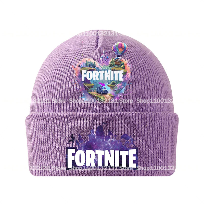 Bonnet tricoté Fortnites Chapeau de dessin animé Jeu Forteresse Nuit Casque Enfant Automne Hiver Bonnets en Laine Chapeau Anime Cadeau Anniversaire Enfant Nouveau