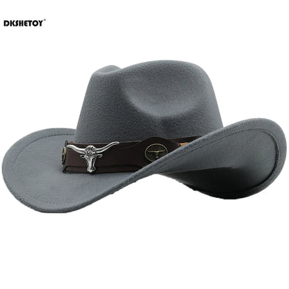 Chapeaux de Cowboy à la mode, chapeau Panama de Cowgirl à large bord avec ceinture rétro pour déguisement de fête