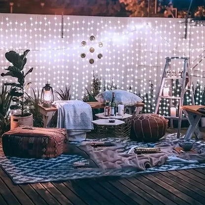 Rideau lumineux solaire 600/300/200/100LED, guirlande lumineuse féerique d'extérieur, décorations de noël et de mariage, décoration de jardin