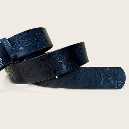 Retro love buckle PU Leather belt For Women fashion leisure suitable for daily commuting Western Cowboy Punk Jeans Waistband