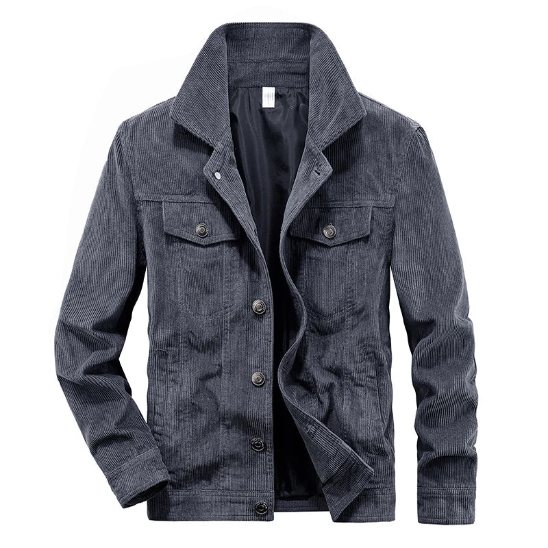 Manteaux tendance pour hommes, veste en velours automne, coupe slim, style vintage, décontracté, éclair, manches longues, vêtements d'extérieur, fermeture printemps-automne