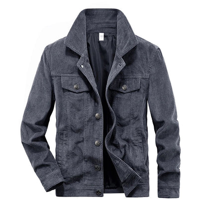 Manteaux tendance pour hommes, veste en velours automne, coupe slim, style vintage, décontracté, éclair, manches longues, vêtements d'extérieur, fermeture printemps-automne