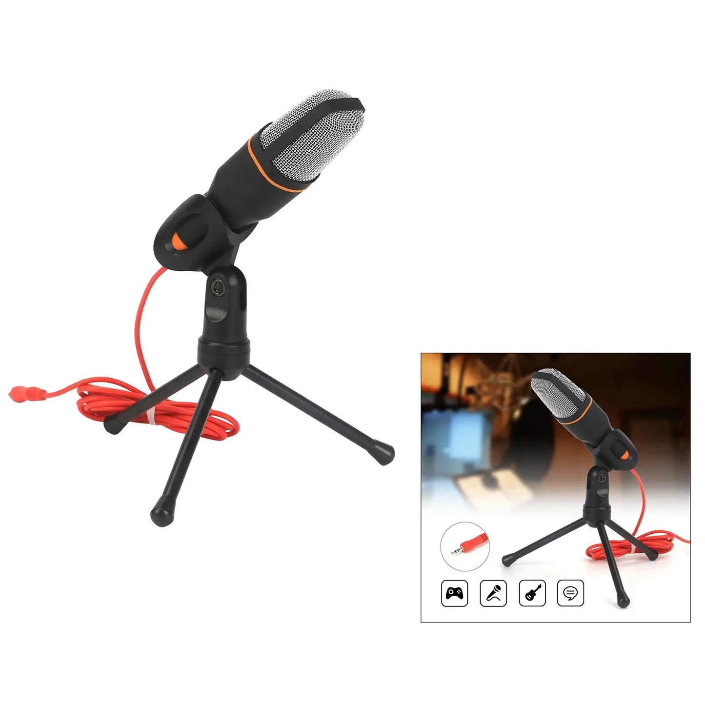 Microphone professionnel Microphones à condensateur Plug & Play 3,5 mm pour