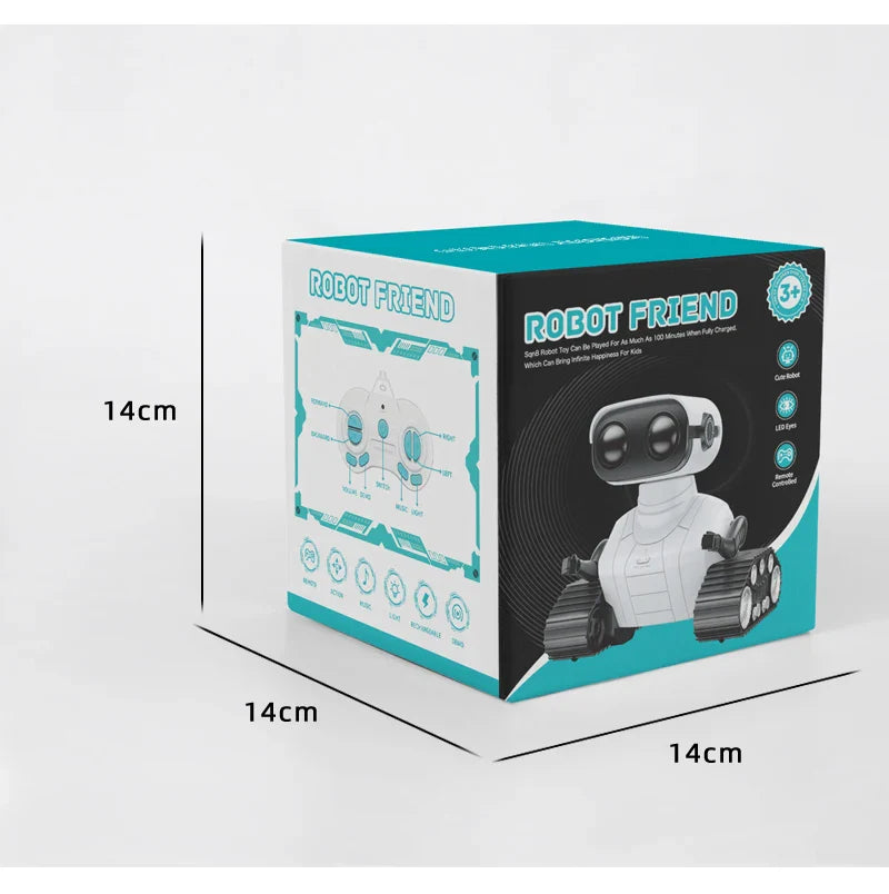 Ebo Robot jouets Robot RC Rechargeable pour enfants garçons et filles jouet télécommandé avec musique et yeux LED cadeau pour enfants