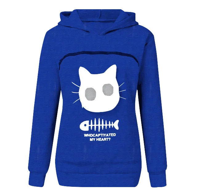 S-3XL  Cat Lovers Hooded Sweatshirt Kangaroo Dog Pet Paw Dropshipping Pullovers Cuddle Pouch  Fish  Pocket Hoodie