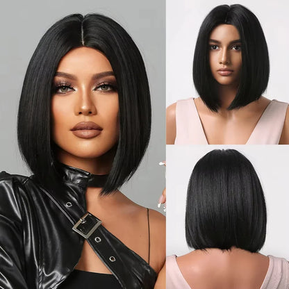 Perruque synthétique multicolore arc-en-ciel pour fêtes quotidiennes, perruque cosplay Halloween, perruque coiffure bob, couvre-chef