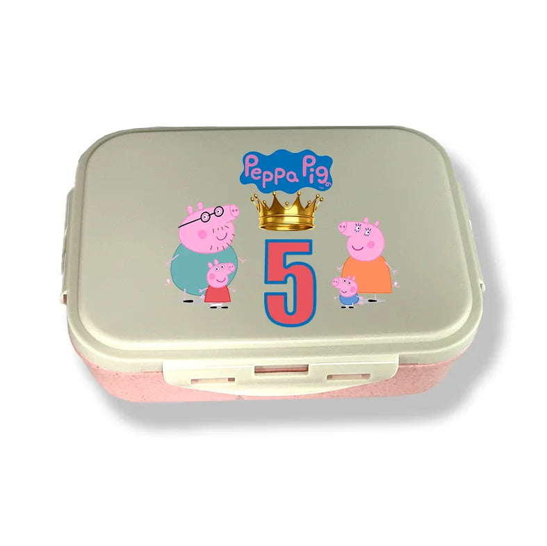 Peppa Pig  Lunch Box  Food Storage Containers Kids School Picnic Lunchbox Office Dinner Case Birthday Christmas Gift