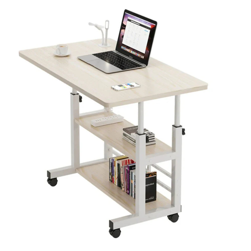 Table de chevet réglable en hauteur, rangement multicouche, roue pivotante, bureau de maison, ordinateur portable, bureau debout pour Table élévatrice à domicile