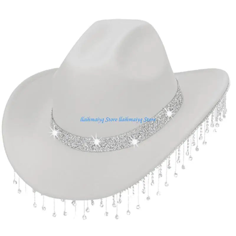 Casquette Cowboy avec pompons en chapeau Cowgirl occidental pour femmes filles, accessoires Photo, 573B