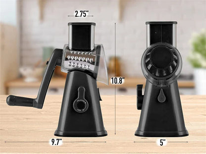 LMETJMA Rotary Cheese Grater with Handle Manual Vegetable Graters Shredder Slicer Nuts Grinder with Strong Suction Base JT122
