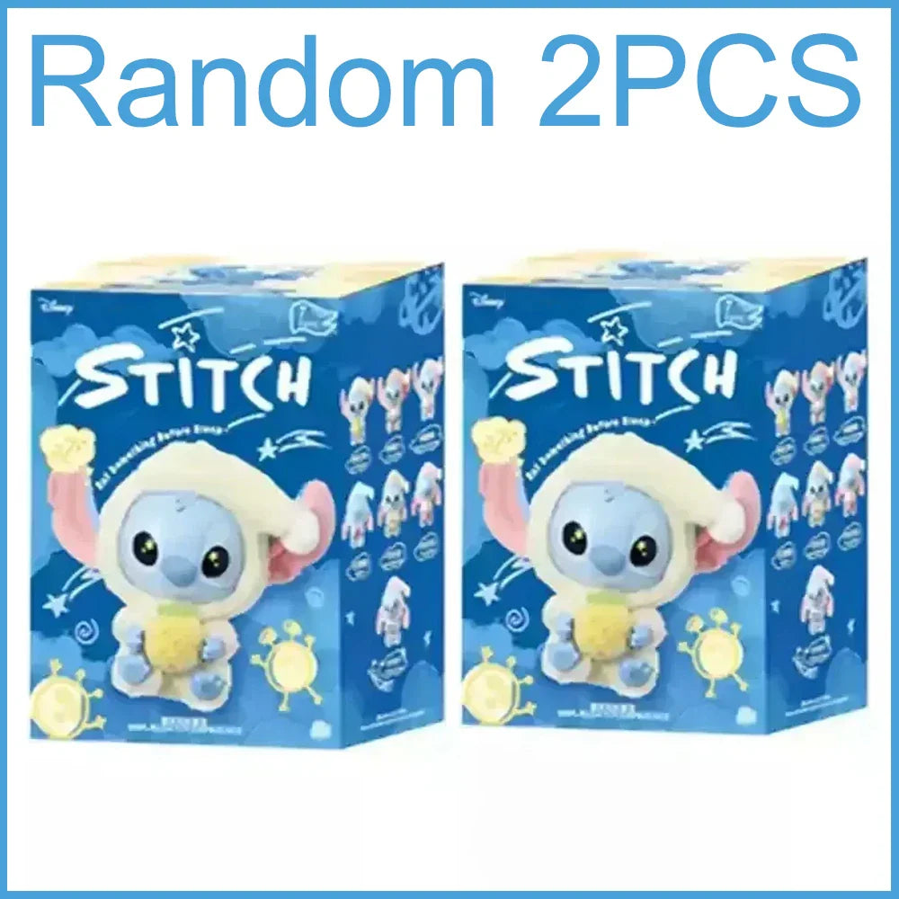 Stitch Eat Something Before Sleep Series Blind Box Plush Vinyl Toys Cute Doll Replica Mystery Box Bag Pendant Bag Decor Gift