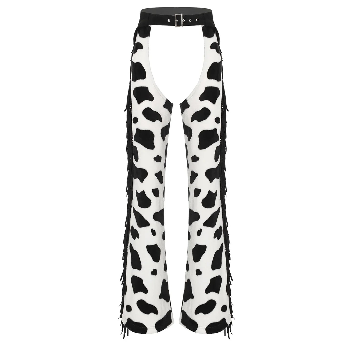 Pantalon élégant en flanelle pour femmes, entrejambe ouvert, pour vélo, équitation, Cowgirl occidentale, Chaps Hippie, Costume de danse Cosplay d'halloween