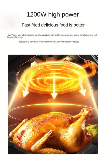 Air fryer multifunctional household high-capacity electric oven, fully automatic intelligent french fry machine