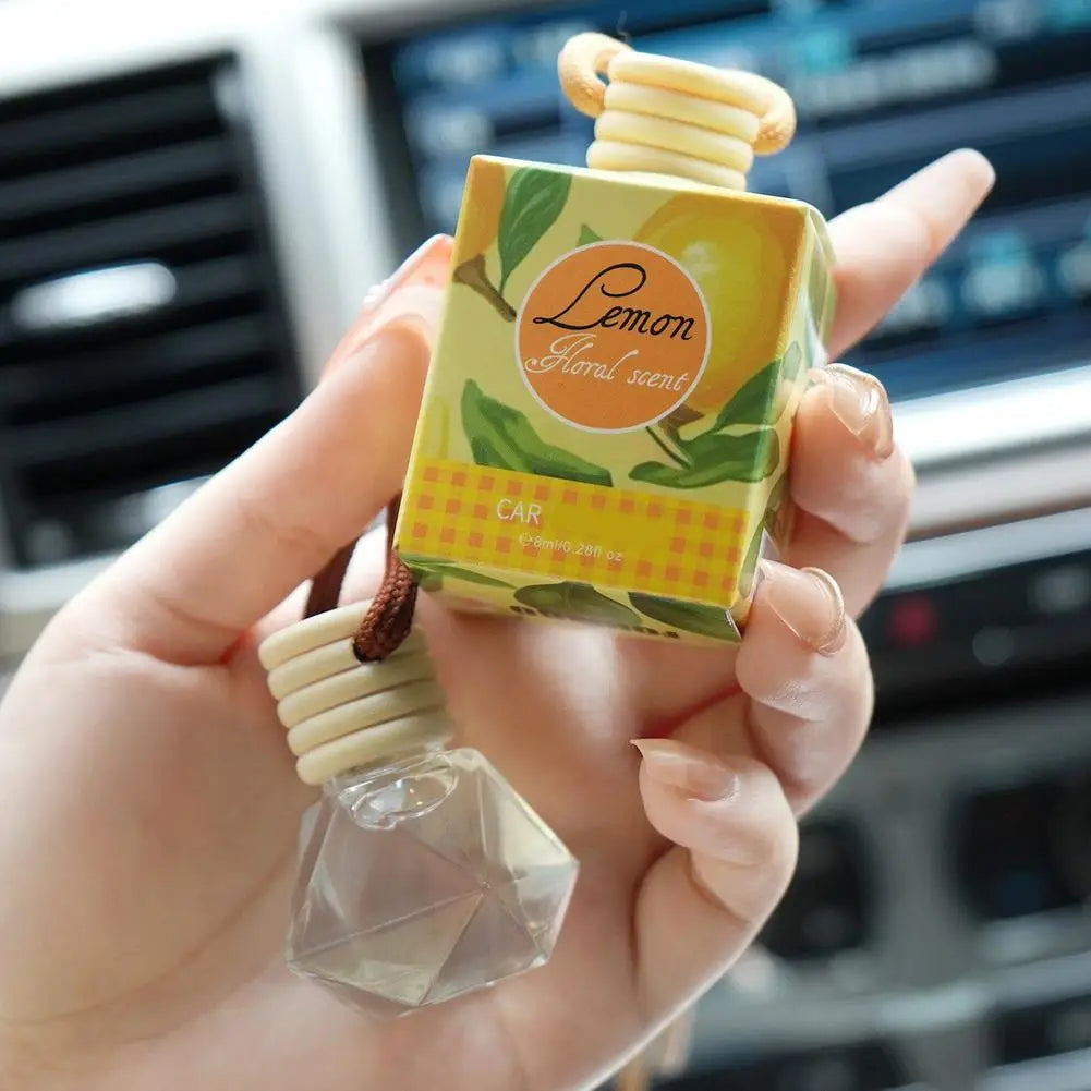 Auto Aromatherapy Bottle Car Air Freshener Ornament Hanging Glass Bottle Fragrance Bottle Auto Perfume Decoration