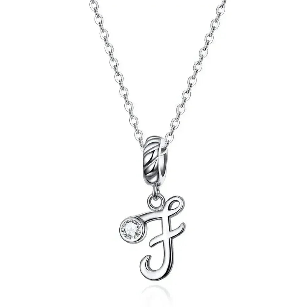 Collier classique avec initiale en argent sterling 925