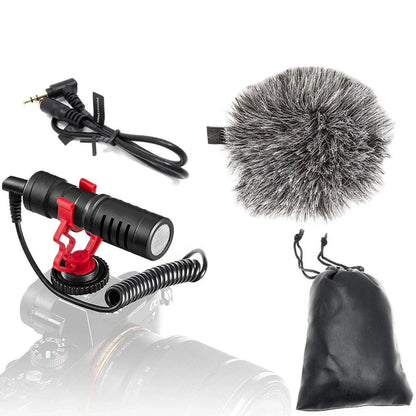 Microphone de fusil de chasse vidéo à condensateur pour entretien professionnel, avec câble Audio de 3.5mm, pour caméscope DSLR DV, iPhone, Smartphone Android