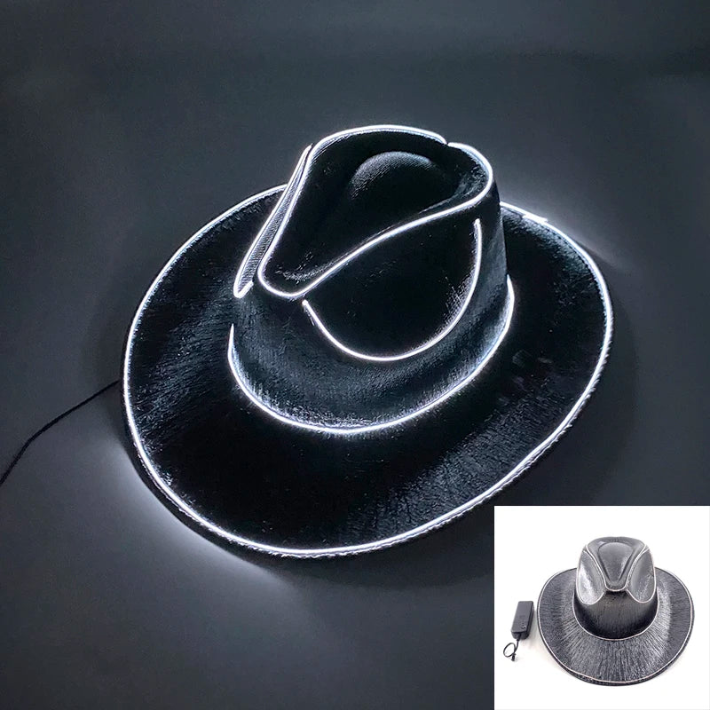 Chapeau de Cowboy nacré, Costume de danse, casquette de Cowgirl scintillante, pour boîte de nuit néon, nouvel arrivage